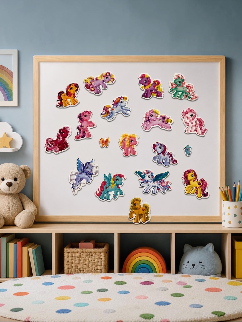 Vintage Hasbro My Little Pony MLP Magnet Lot 18 Pc 2” Fridge Locker Magnets